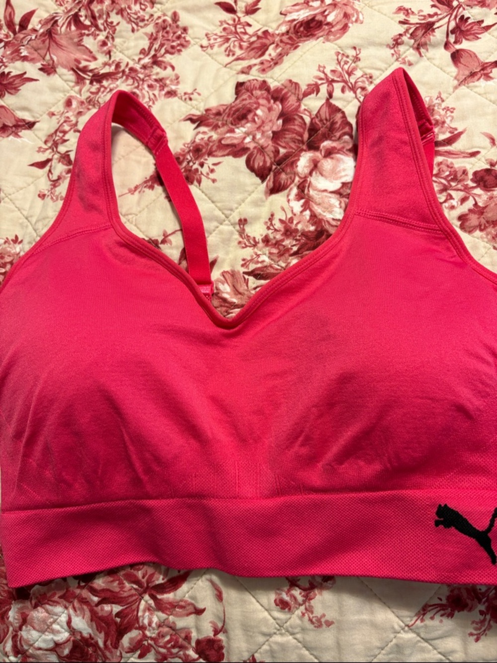 Puma Hot Pink Seamless Racerback Sports Bra